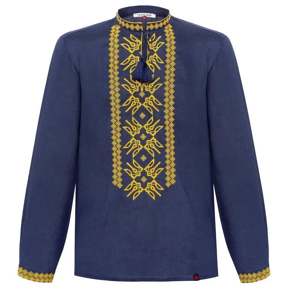 Вышиванка мужская р. 50 Темно-синий (436) - фото 2 Вышиванка мужская р. 50 Темно-синий (436) - фото 2