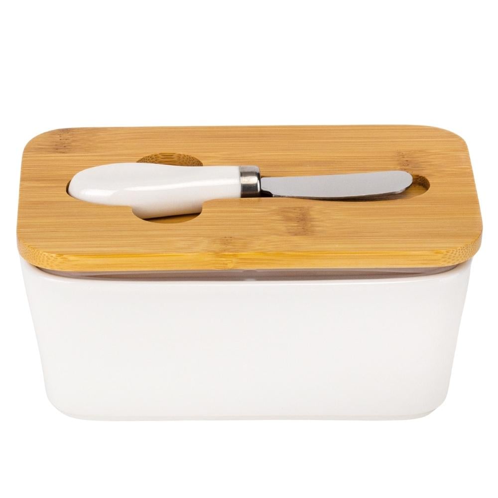 Масленка с ножом Бамбук 17 см (9184-019)