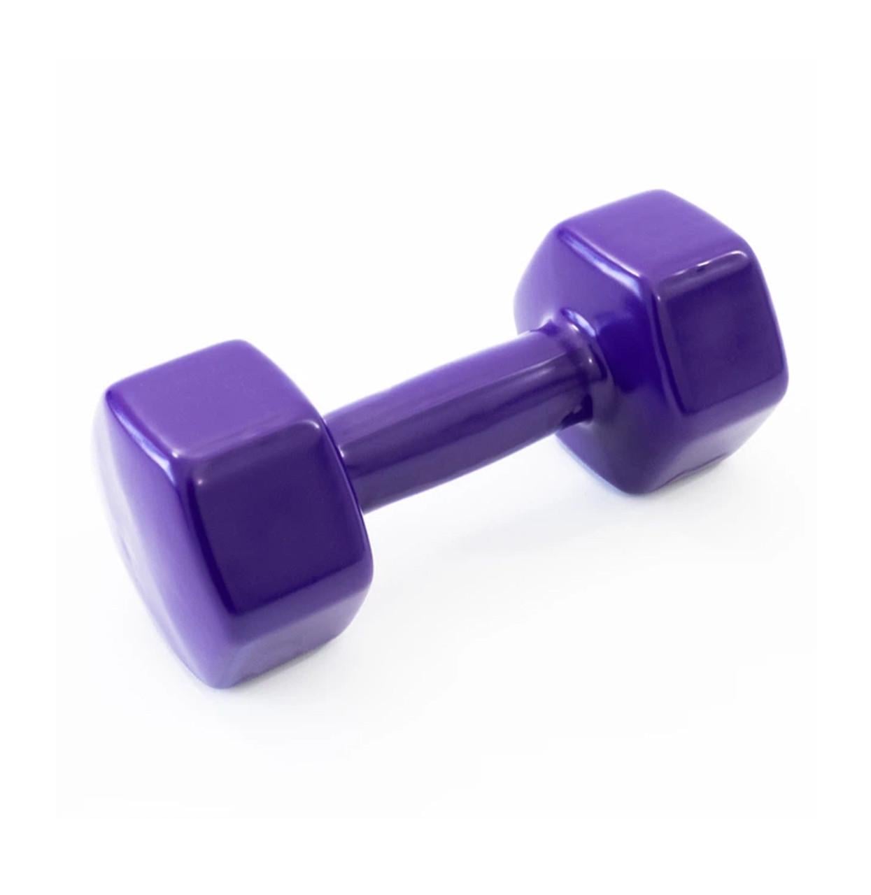 Гантель Feel Fit із вініловим покриттям 1 шт. 5 кг Фіолетовий