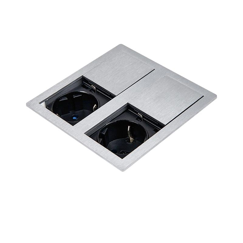 Блок розеточный двойной VersaHIT 2 розетки 110-220В 16A IP54 Алюминий браш (86221) - фото 2