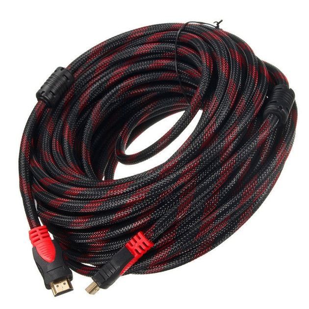 Кабель HDMI-HDMI V1.4 20 метров с ферритовыми кольцами Black-Red Кабель HDMI-HDMI V1.4 20 метров с ферритовыми кольцами Black-Red