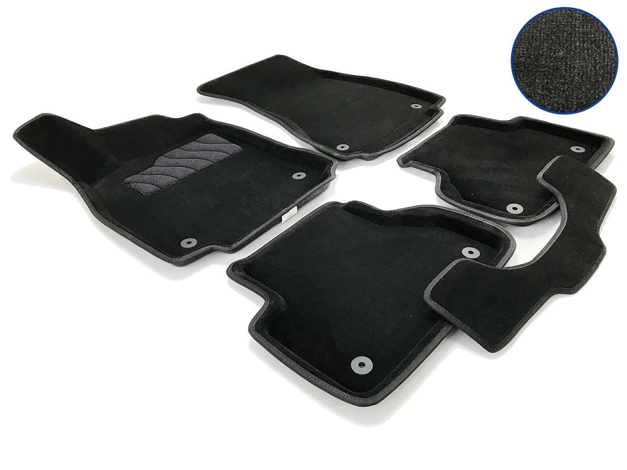 Коврики в салон ворсовые 3D Seintex Audi A4 B9 2015- 5 шт. Черный 87329