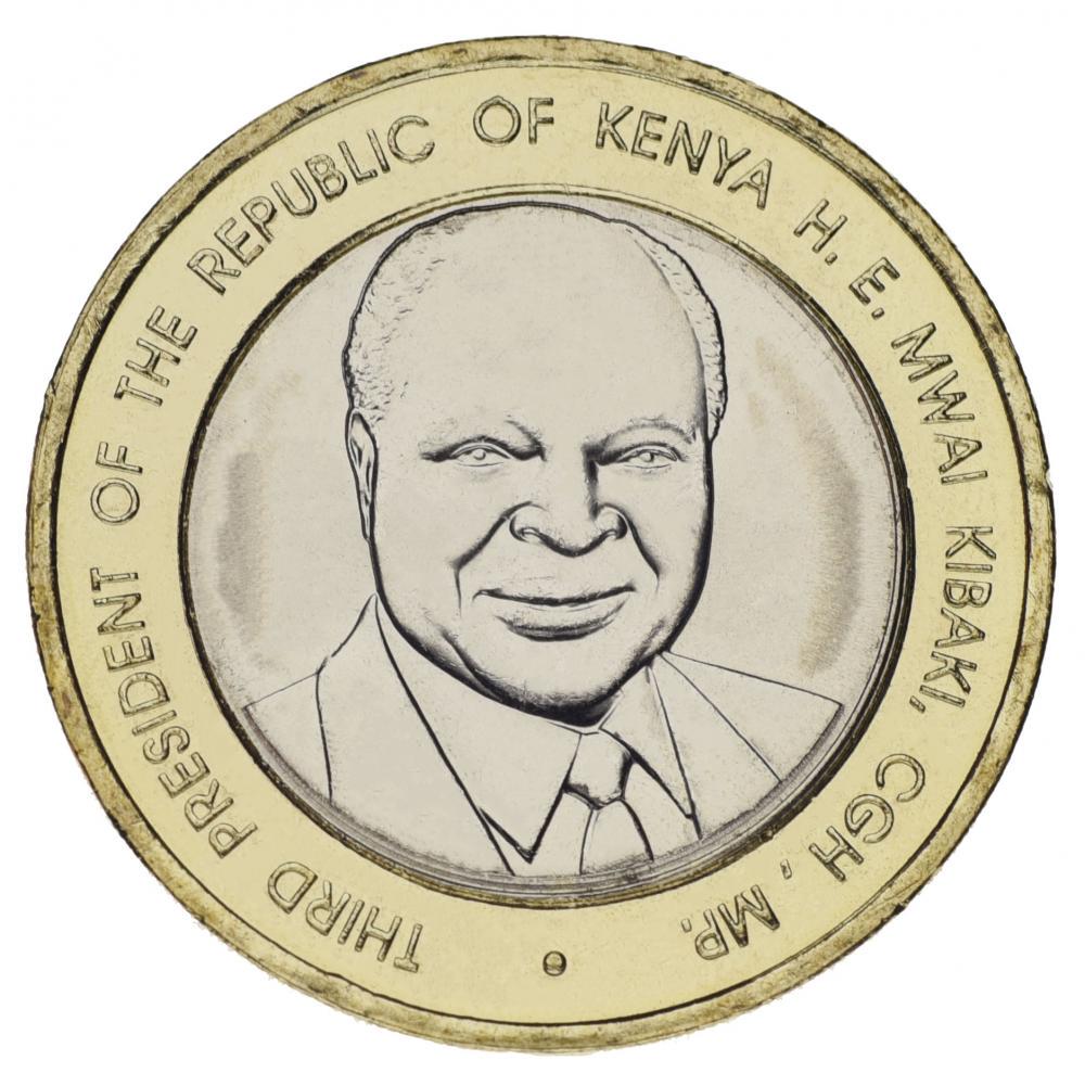 Коллекционная монета Кения 40 шиллингов 2003 Биметалл UNC 40 лет Независимости (М14603)