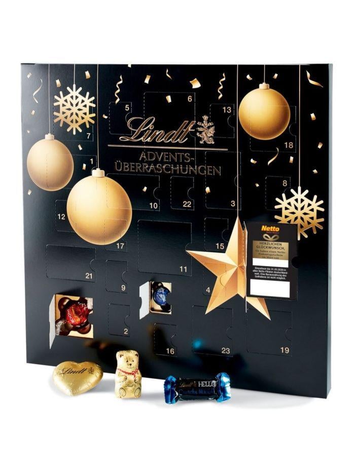 Адвент календарь LINDT Advents Uberraschung Black с шоколадными сюрпризами 196 г