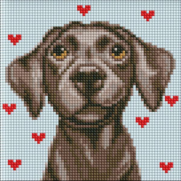 Алмазная мозаика Идейка Ласковый друг с голограммными стразами 20x20 см (Id-AMC7760)