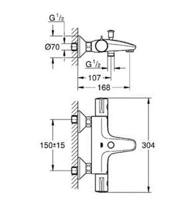 Термостатичний змішувач для ванни та душа Grohe GROHTHERM 800 34567000 (25615) - фото 4