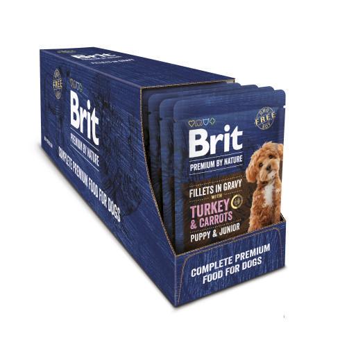 Корм вологий Brit Premium Fillets in Gravy Turkey & Carrots Puppy для цуценят малих порід філе в соусі індичка та морква 85 г - фото 3 Корм вологий Brit Premium Fillets in Gravy Turkey & Carrots Puppy для цуценят малих порід філе в соусі індичка та морква 85 г - фото 3