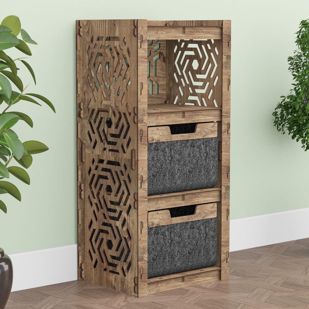 Комод в детский деревянный Hexagonica Chevron на 2 ящика черные корзины 900х413х345 мм (111226) Комод в детский деревянный Hexagonica Chevron на 2 ящика черные корзины 900х413х345 мм (111226)