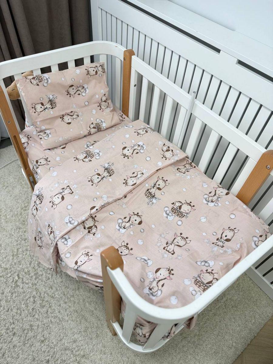 Комплект постільної білизни дитячий наволочка/підковдра/простирадло 120х60 см (7728)