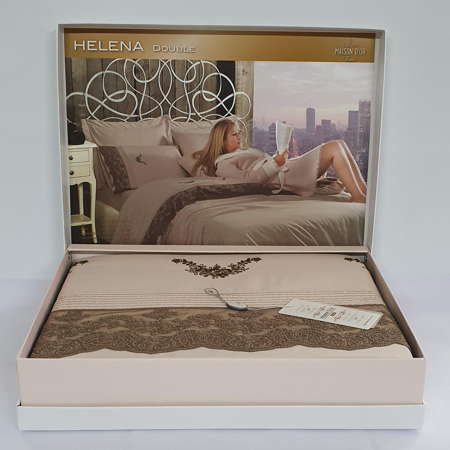 Комплект постельного белья Maison D'or с кружевом семейный Helena Beige (02MD2160SHelena04)