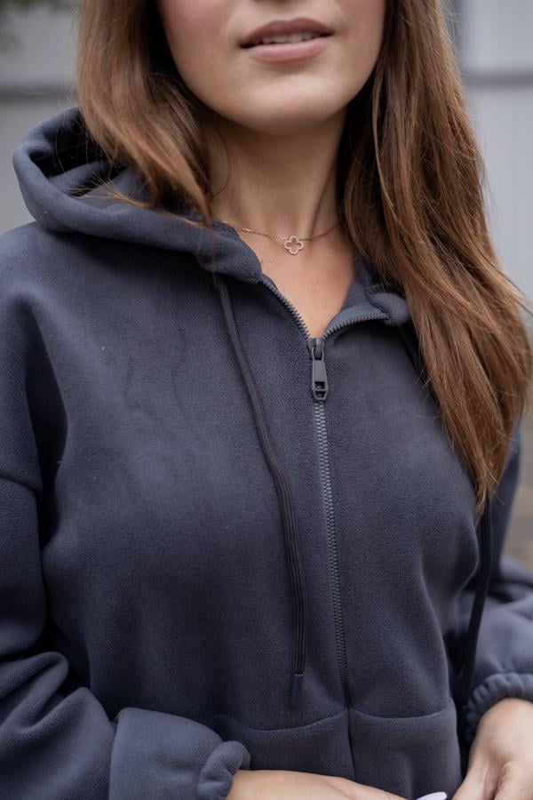 Спортивный костюм женский AKSAN зимний флисовый двойка S Серый (25.2789_gray_42(S)) - фото 3