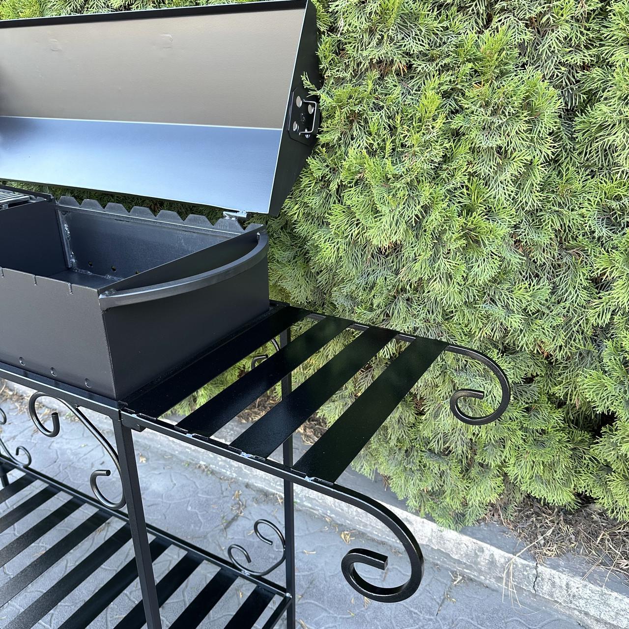 Мангал-барбекю Metalzavod Гефест на 15 шампурів 3 мм на дровниці 151,5х39,5х106,5 см (MBD15-3) - фото 7