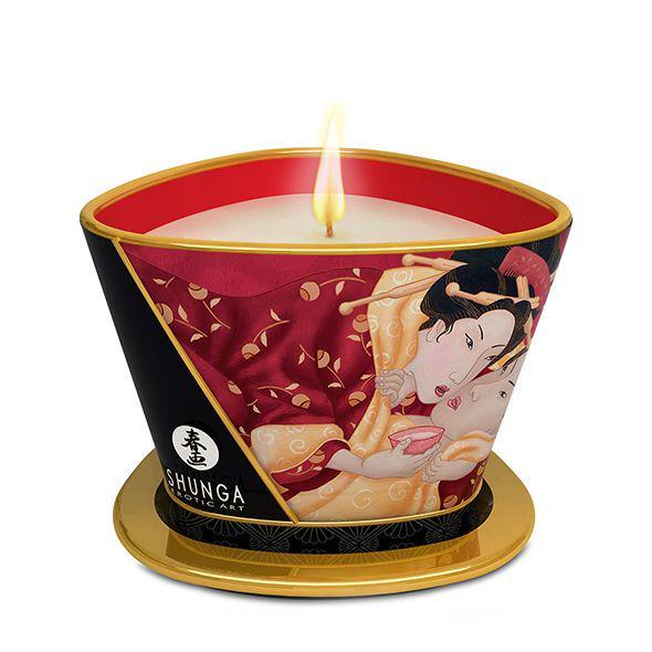 Свеча массажная Shunga Massage Candle - Sparkling Strawberry Wine 170 мл (SO2513)