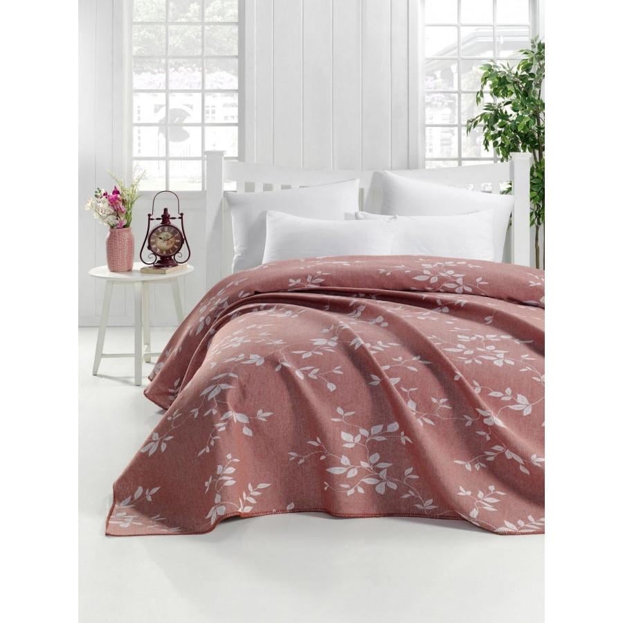 Покрывало жаккардовое Eponj Home Yonca kiremit 200х230 Кирпичный (svt-2000022263337)