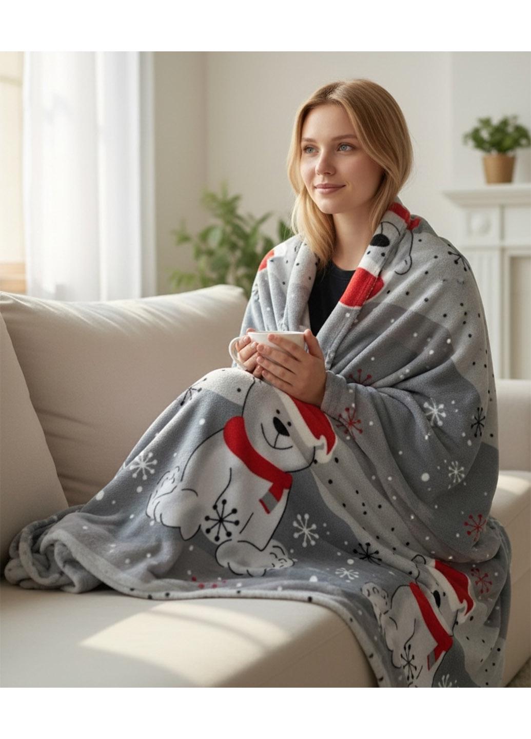 Покрывало новогоднее велюровое 220х200 см