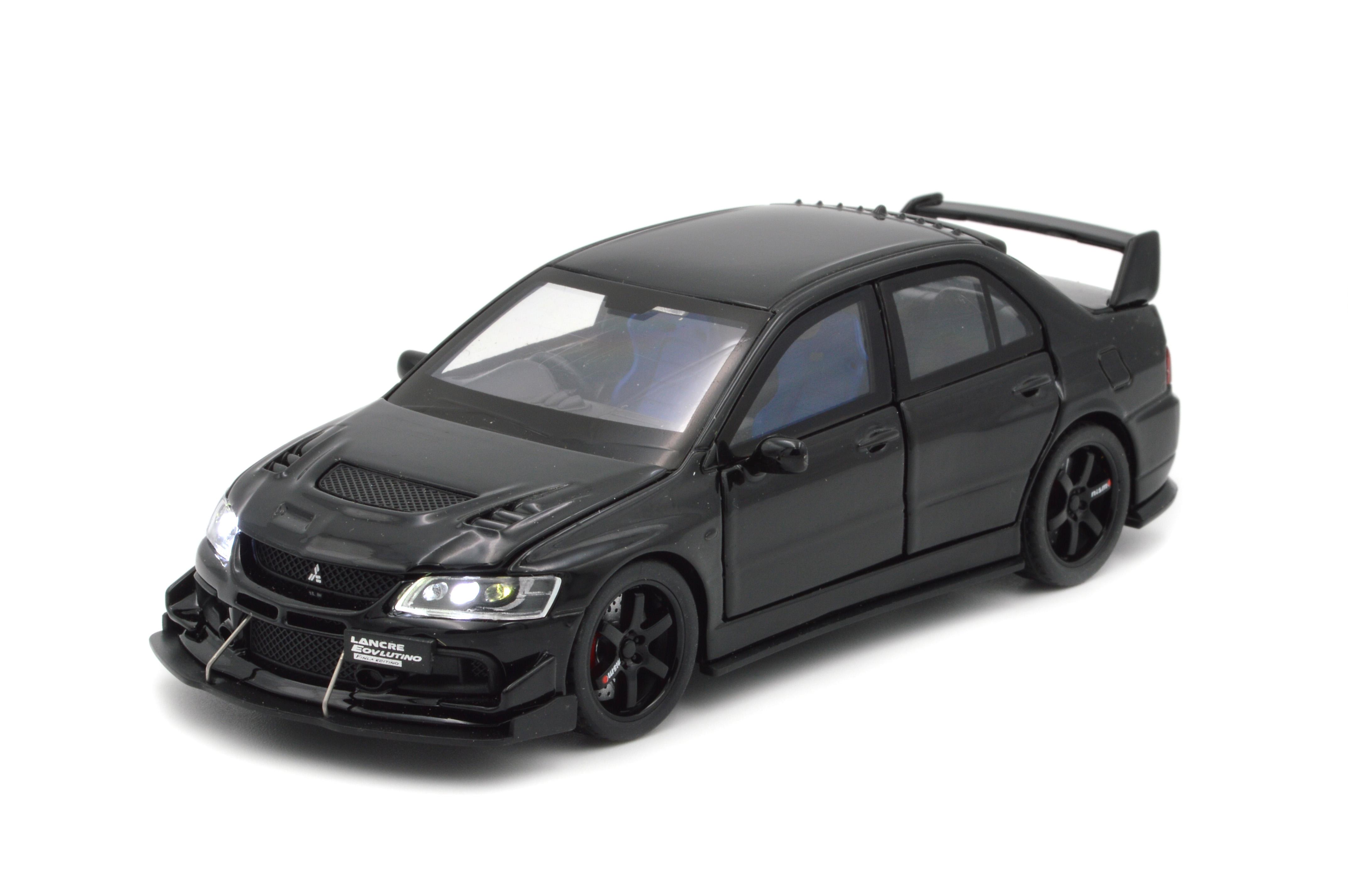 Іграшкова машинка металева Mitsubishi Lancer Evolution X 1:32 світло/звук/інерція/відкриваються двері (20651B)