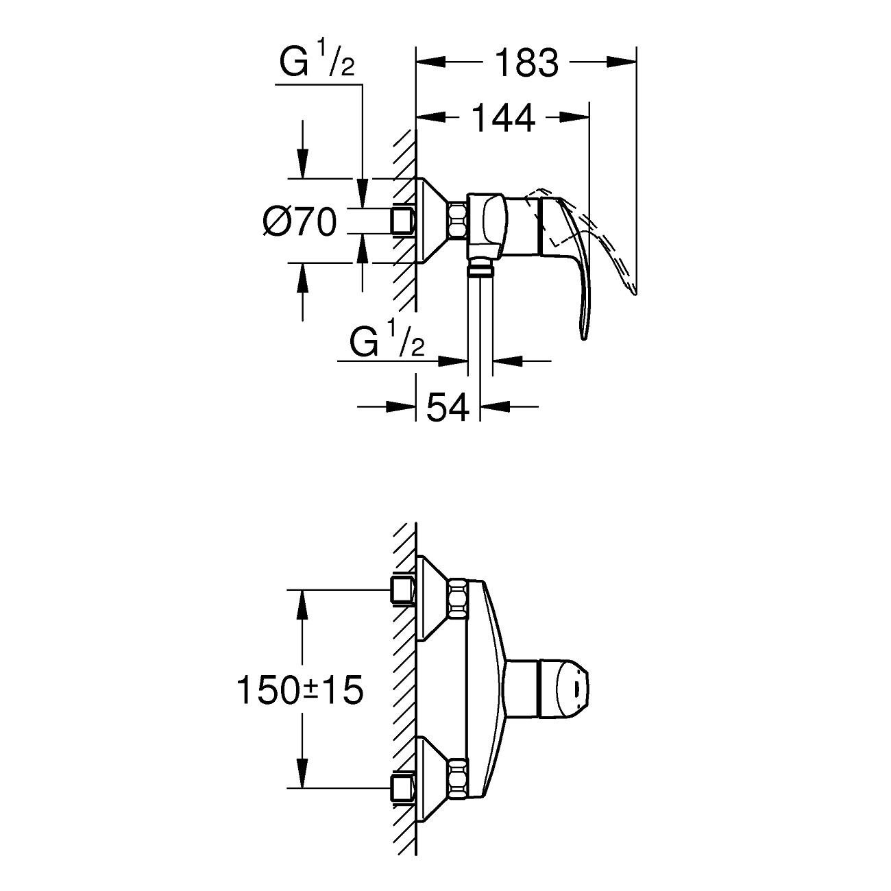 Cмеситель для душа Grohe Eurosmart 33555002 Хром (111115) - фото 2