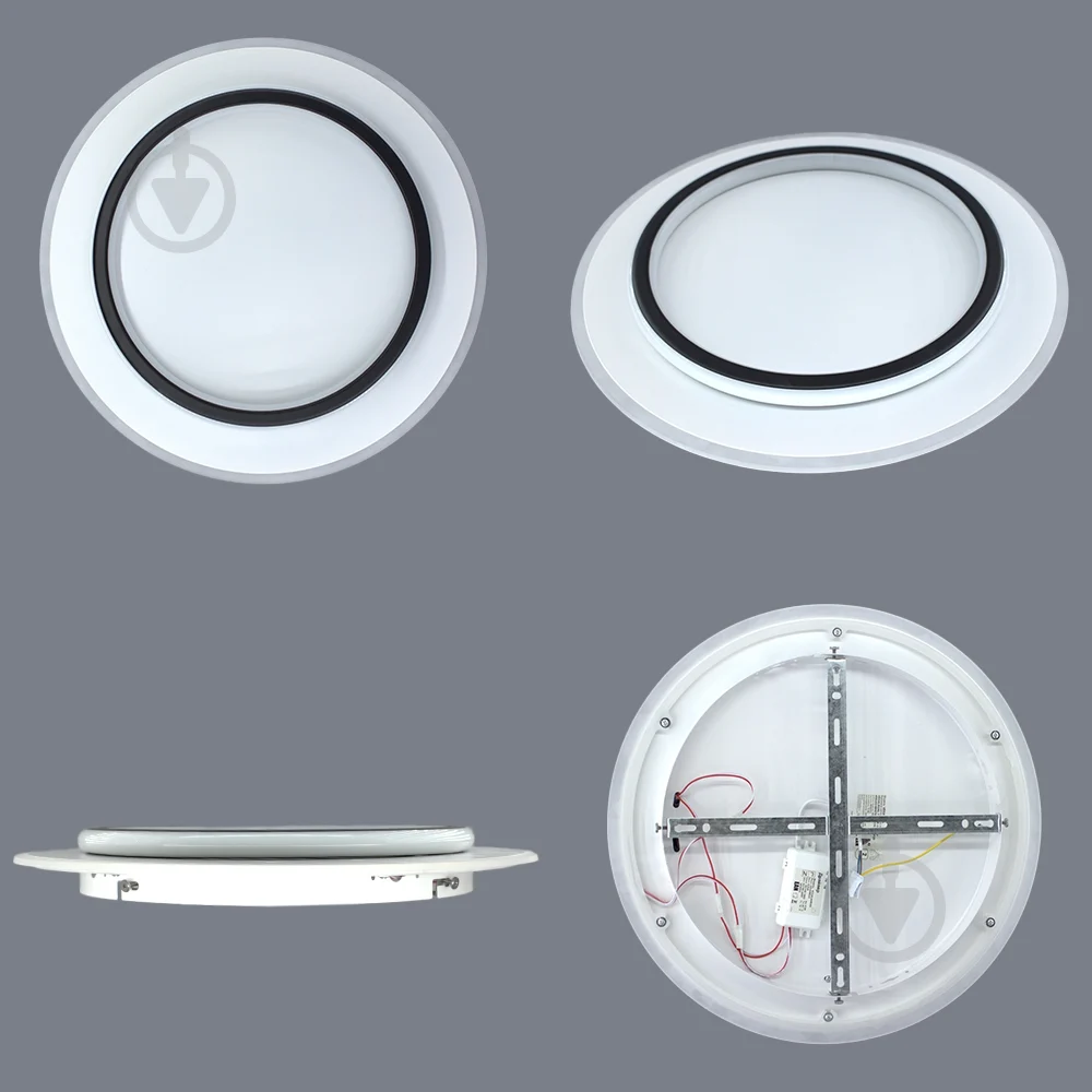 Люстра светодиодная ESLLSE VEGA DUAL 2R 75 Вт 450х53 мм Черно-белый (10429) - фото 4