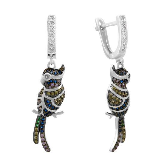 Серьги серебряные с фианитами (2110507)