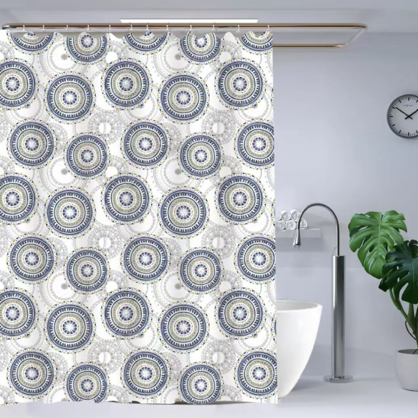 Шторка-занавеска для ванной Eco Fabric Абстракция с люверсами полиэстер 180x180 см (EF-1802-A) Шторка-занавеска для ванной Eco Fabric Абстракция с люверсами полиэстер 180x180 см (EF-1802-A)