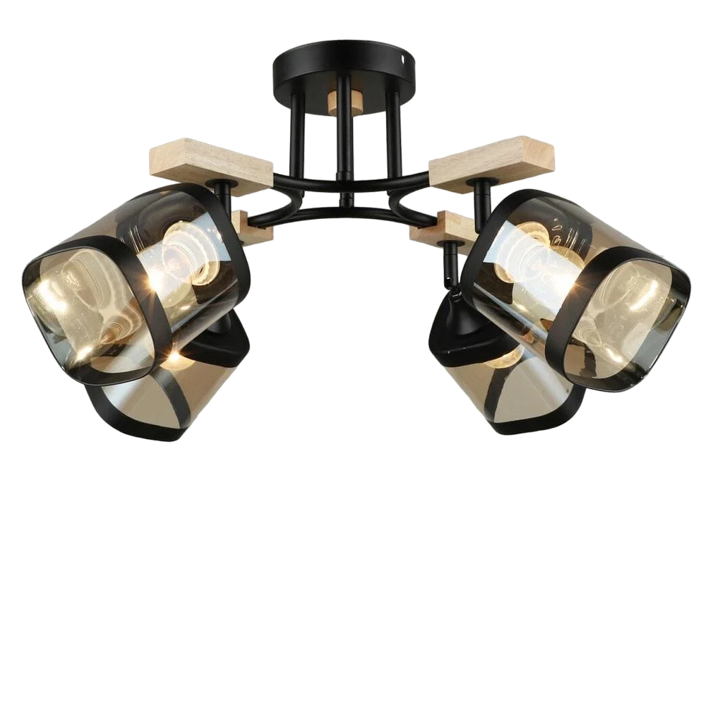 Люстра стельова Lighthouse SRS-19545/4 BK+WOOD Чорний/Дерево/Бурштиновий (88378) Люстра стельова Lighthouse SRS-19545/4 BK+WOOD Чорний/Дерево/Бурштиновий (88378)