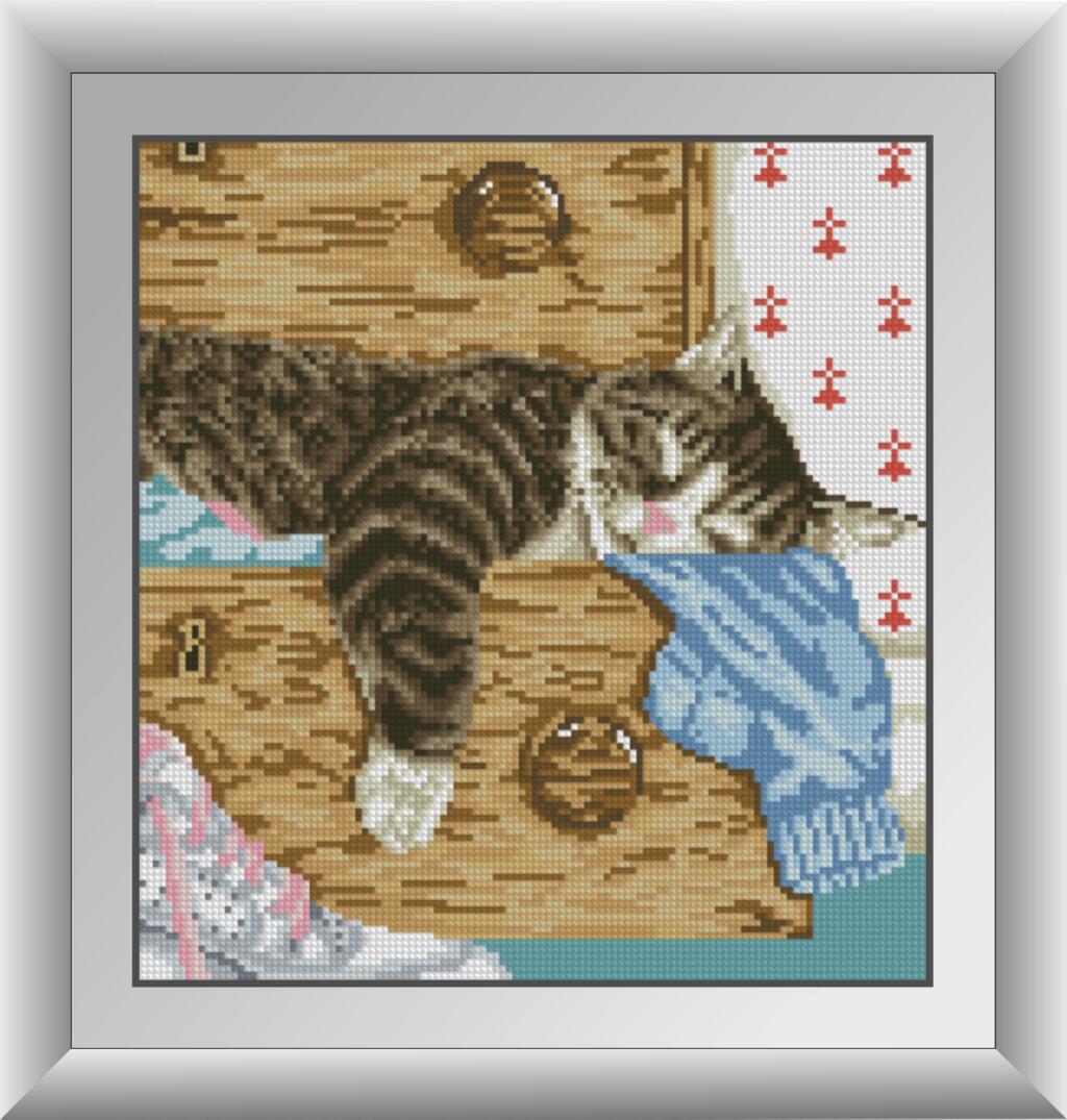 Алмазная мозаика Dream Art Спящий кот 30x32 см (DA.30373)