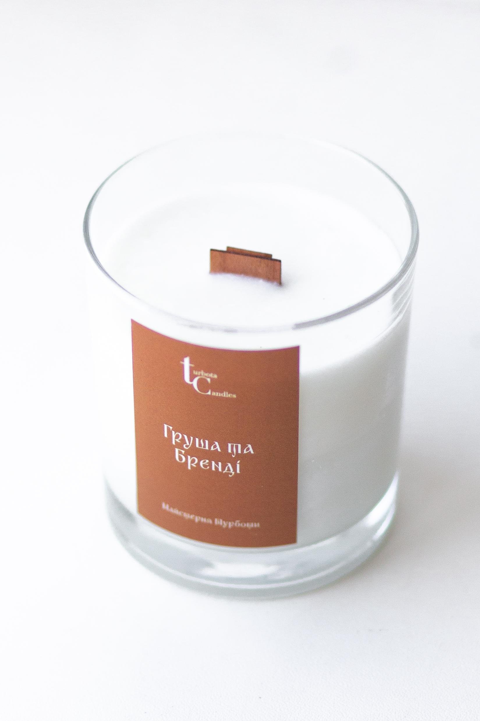 Свічка соєва Turbota candles Груша і бренді 145 г 9 см (200mlpear)