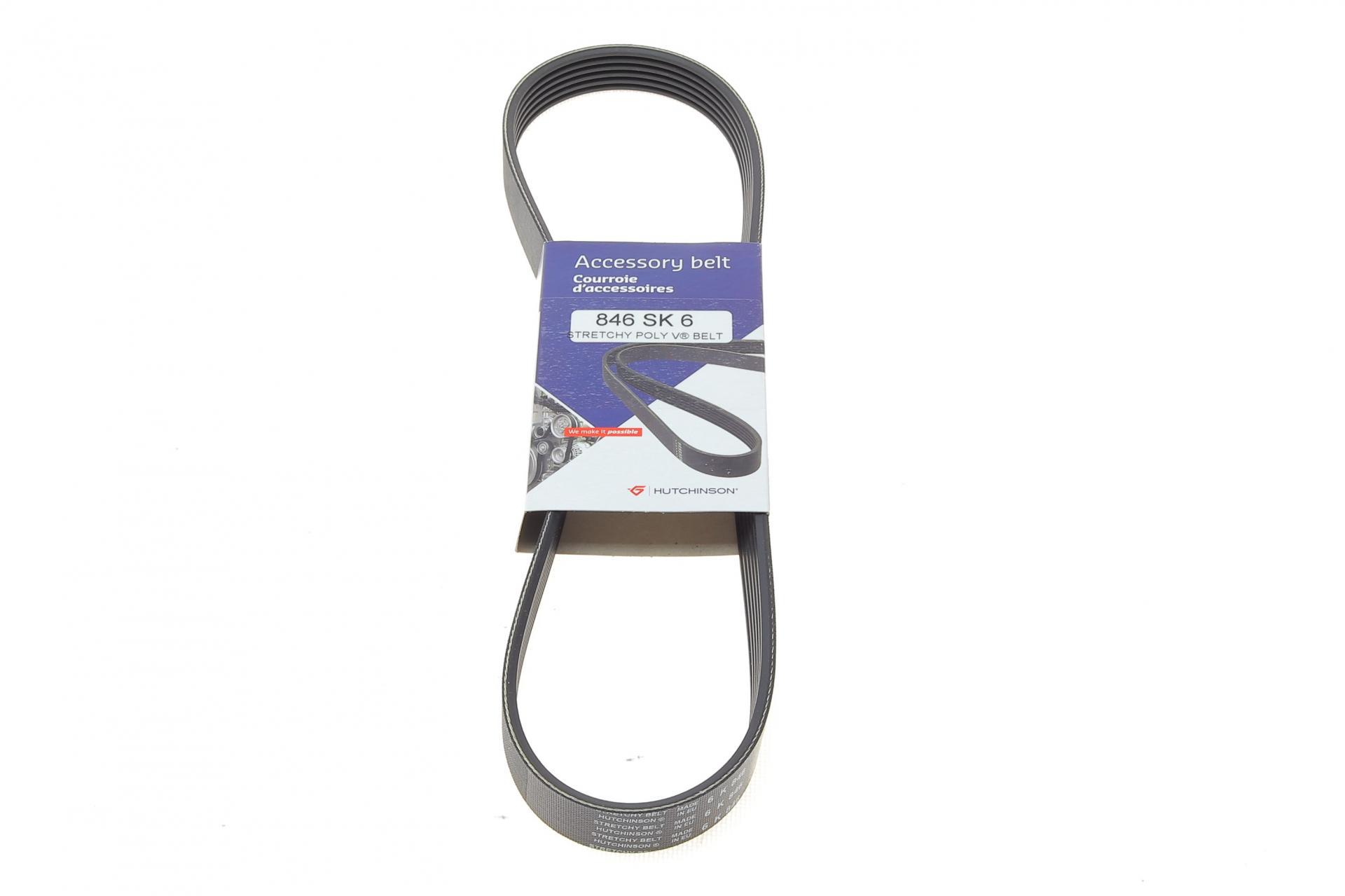 Ремень генератора HUTCHINSON Ford Fiesta 1.3 96-03/Opel Movano 2.5D 98-006PK864 846 SK (6)