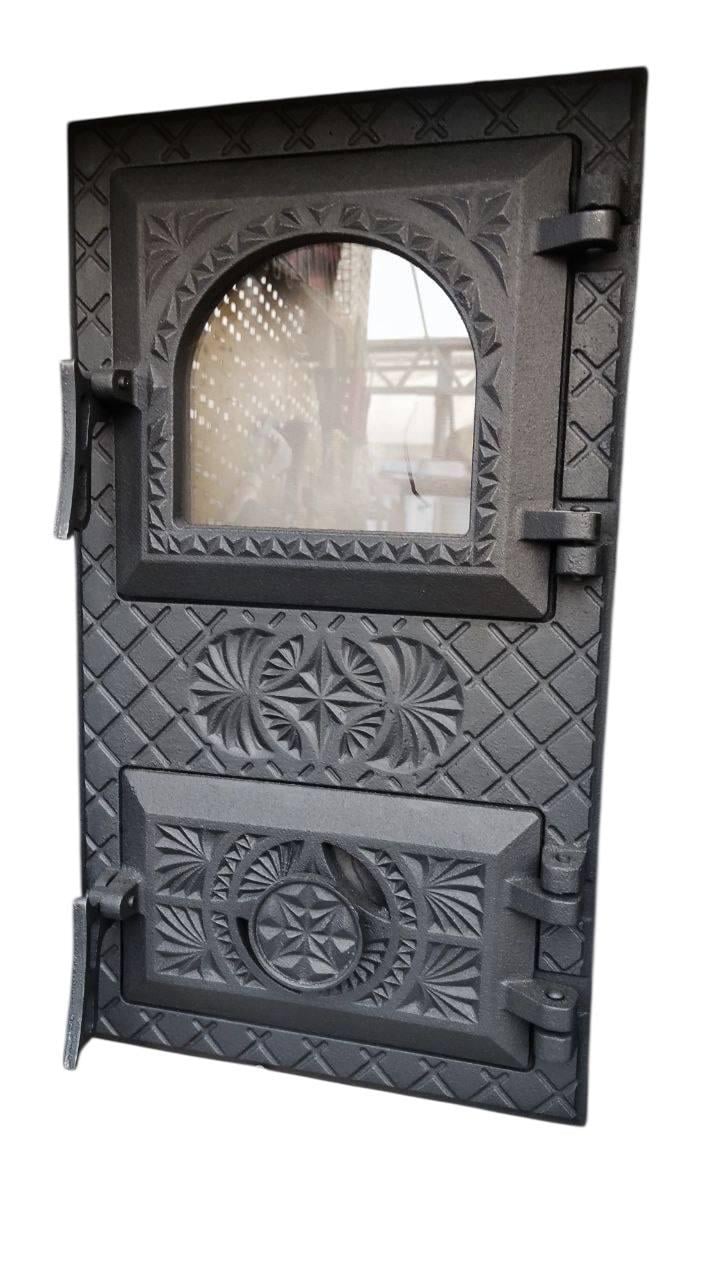 Дверці чавунні для печі зі склом (28497528)