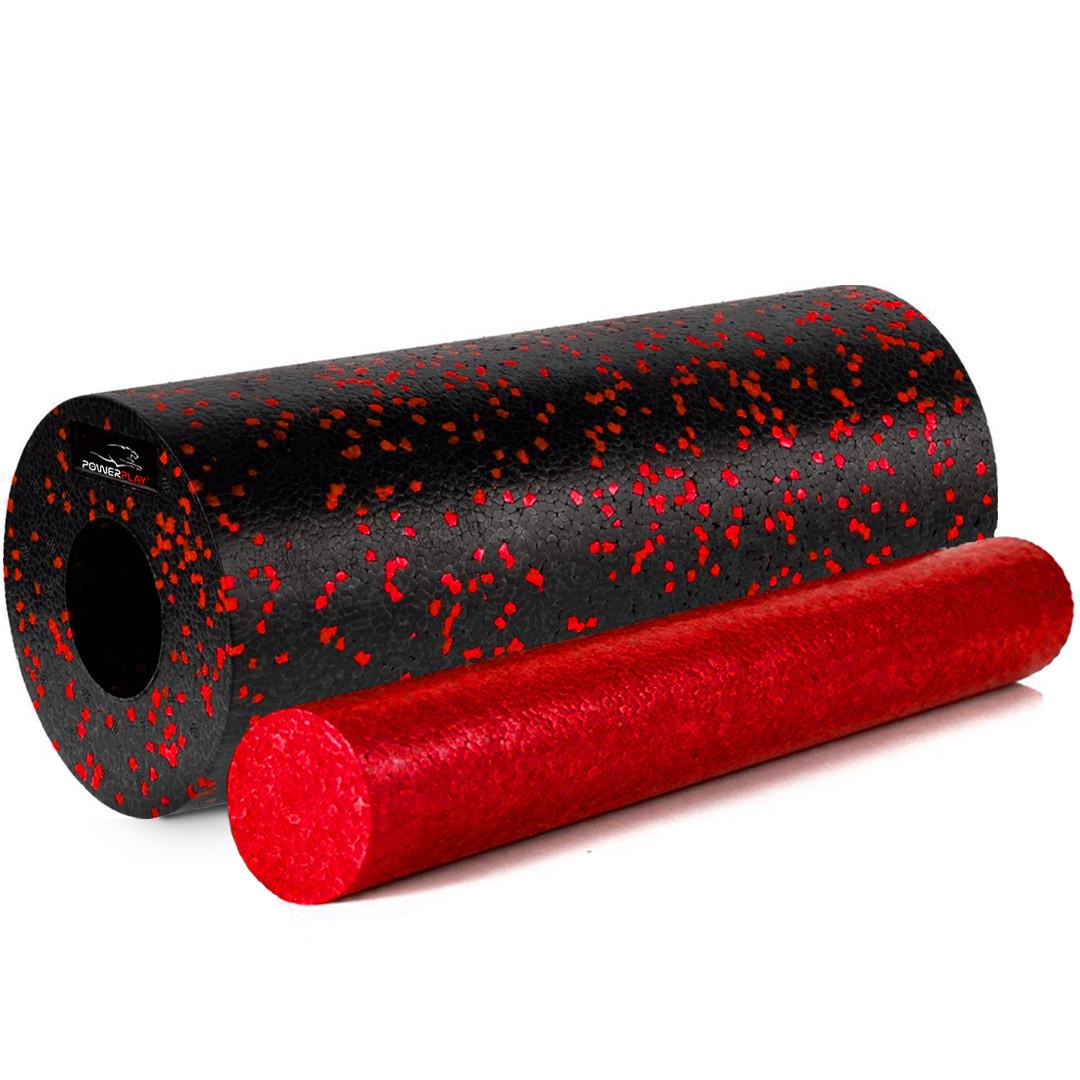 Ролик массажный гладкий PowerPlay PP-4348 2in1 EPP Foam Roller 33x14 см Черный/Красный (A-013240)