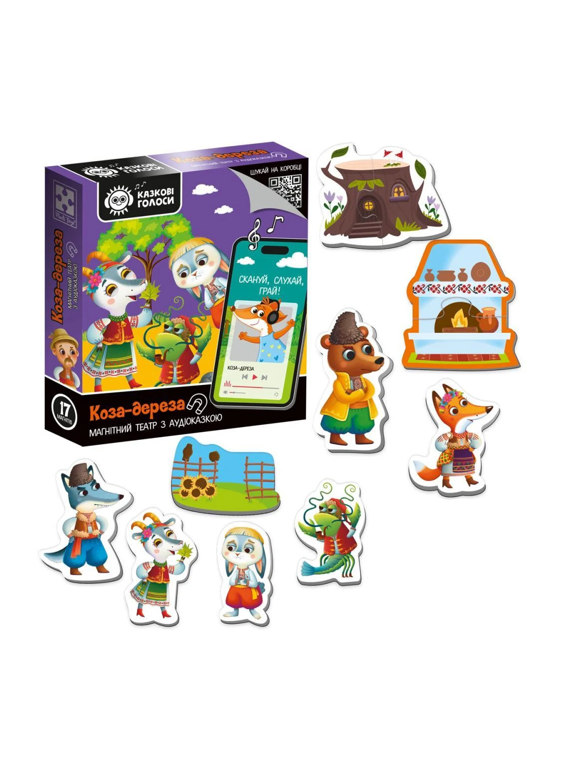 Настільна гра розвиваюча Vladi Toys Магнітний театр з аудіоказкою Казкові голоси Коза-дереза (VT3206-35)