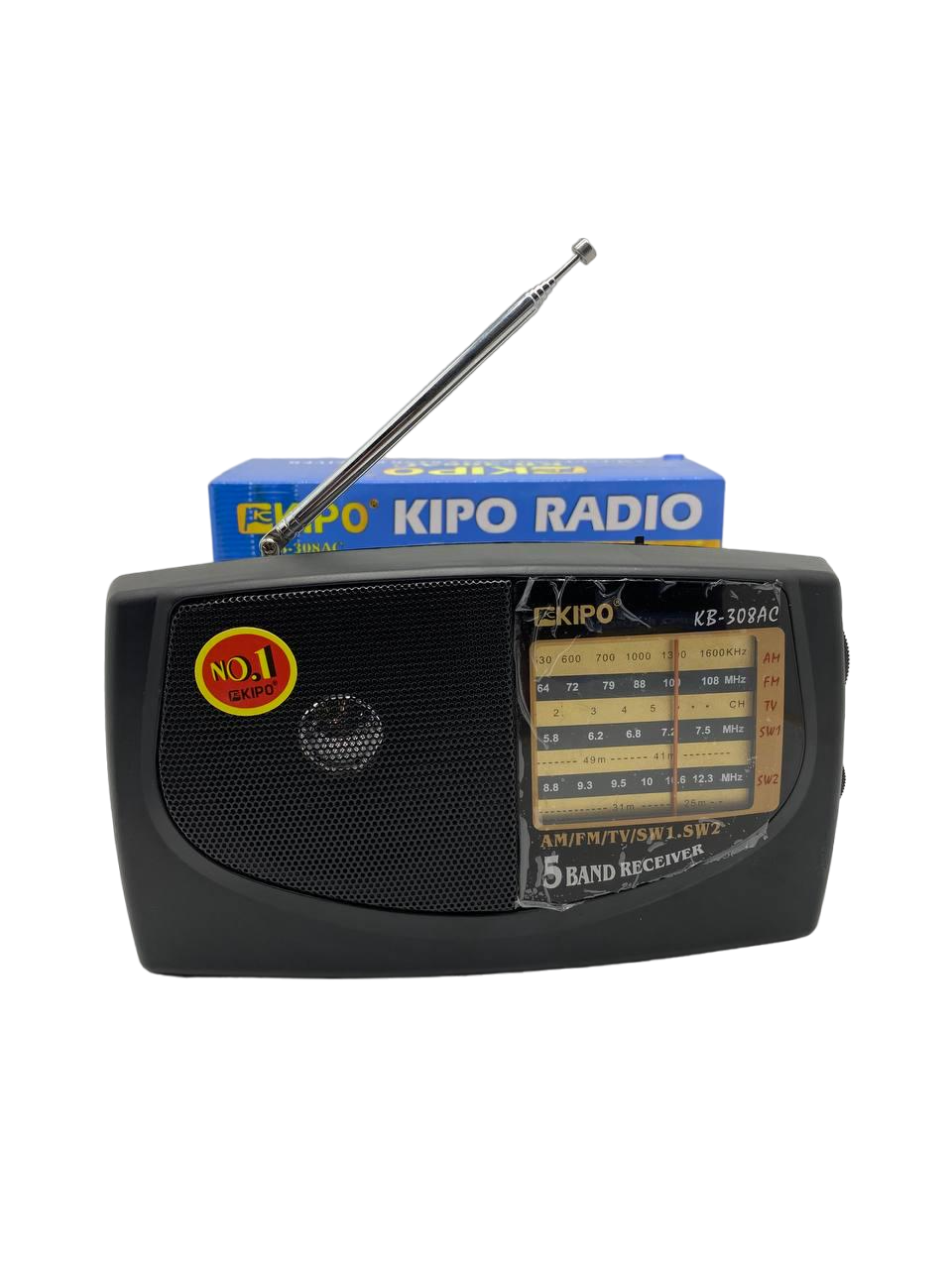 Радіоприймач KIPO-KB 308AC FM/AM/SW/TV з телескопічною антеною/відкидною ручкою (Код: 88-83)