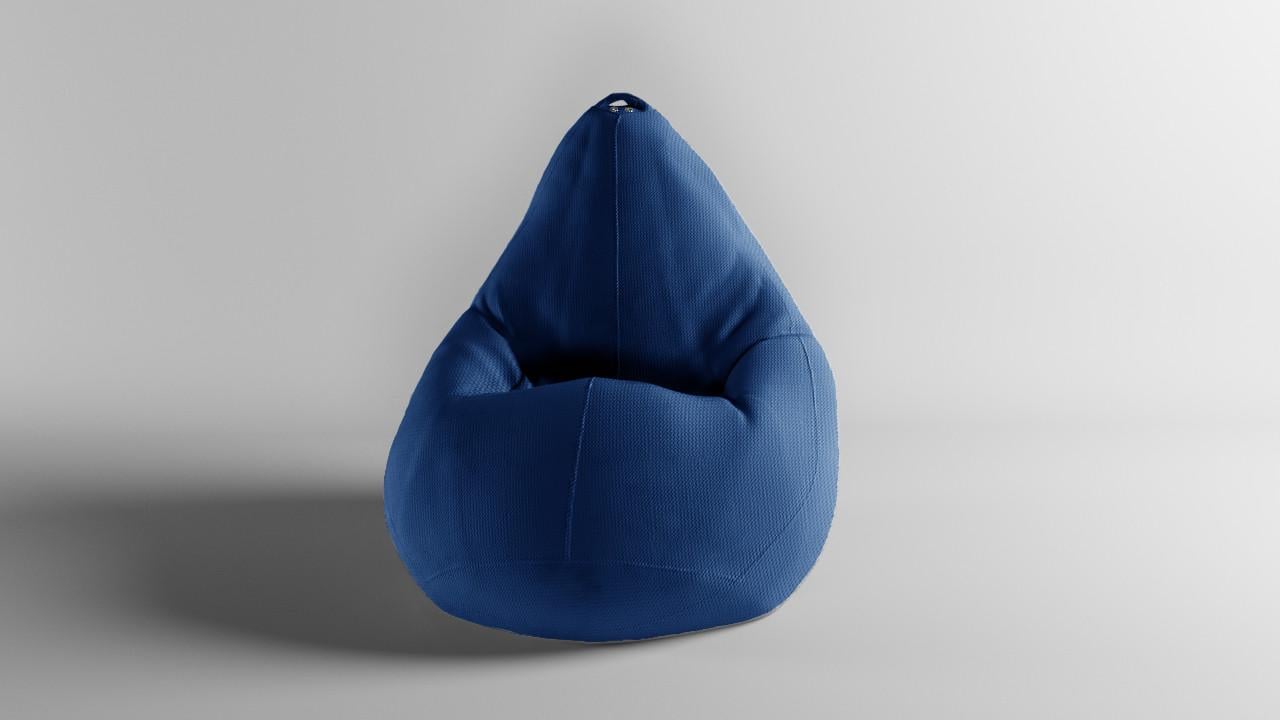 Бескаркасное кресло-мешок SkyPuff MEGA Груша Велюр Energy XXXL 160х120 см Blue (160079)