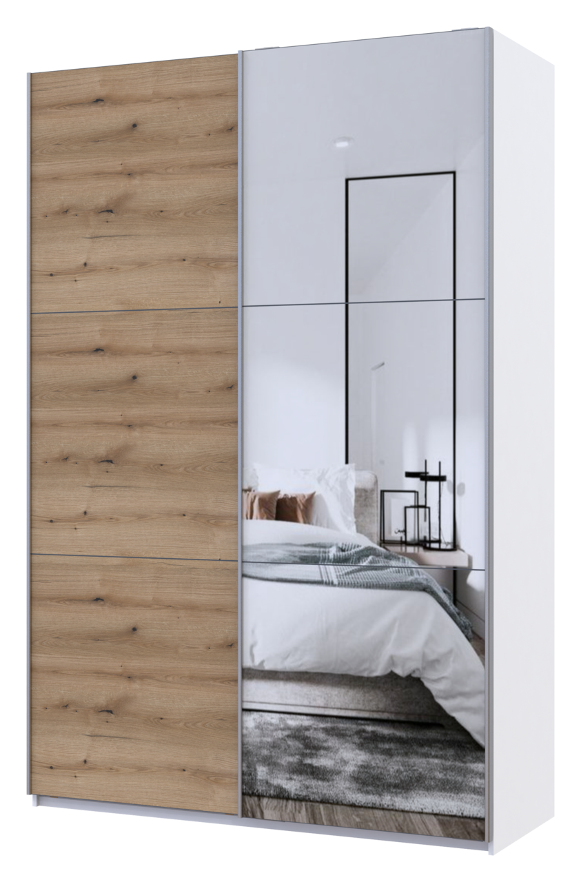 Шкаф-купе Doros G-Caiser 1 ДСП/1 зеркало 160х60х240 см Дуб Эвоr/Белый (42005071)