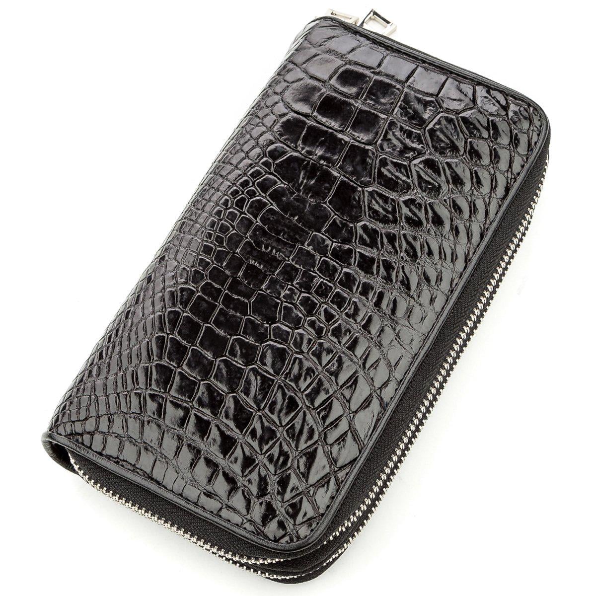 Клатч мужской Crocodile leather 18525 натуральная кожа Черный (23813)