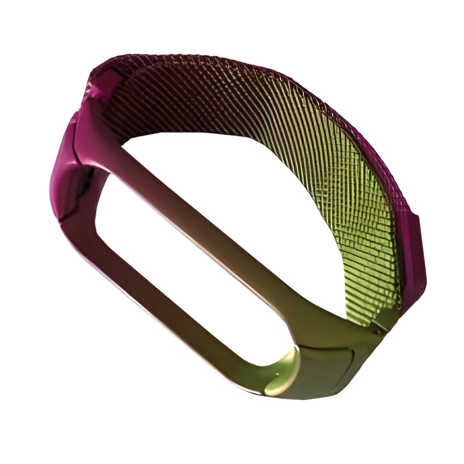 Ремешок для фитнес браслета Xiaomi Mi Band 3 4 Milanese Green/Purple