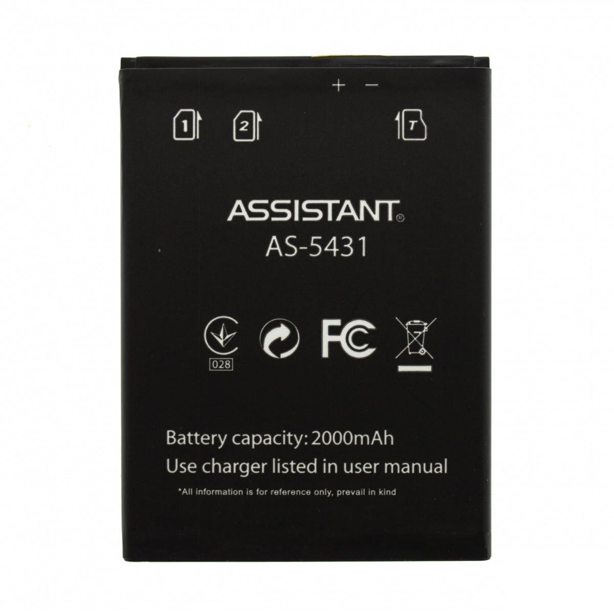 ᐉ Аккумулятор Assistant AS-5431 2000mAh Black • Купить в Киеве, Украине •  Лучшая цена в Эпицентр