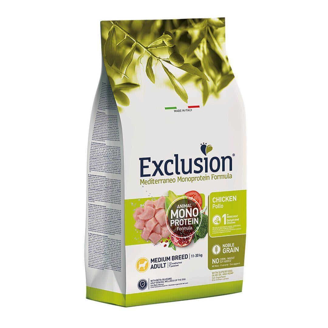 Корм сухий для собак середніх порід Exclusion Adult Chicken Medium Breed 12 кг (8011259003096)