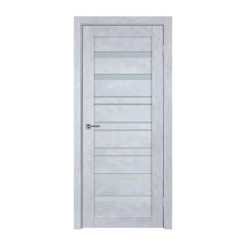 Дверное полотно ТД ТД-412 2000х900 мм R Серый бетон/Бел. стекло