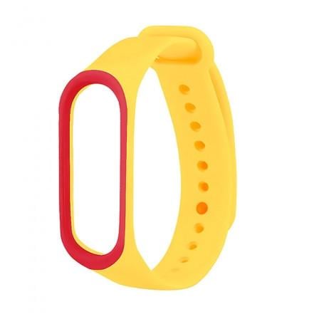 Ремешок для фитнес браслета Xiaomi Mi Band 3 4 Yellow/Red