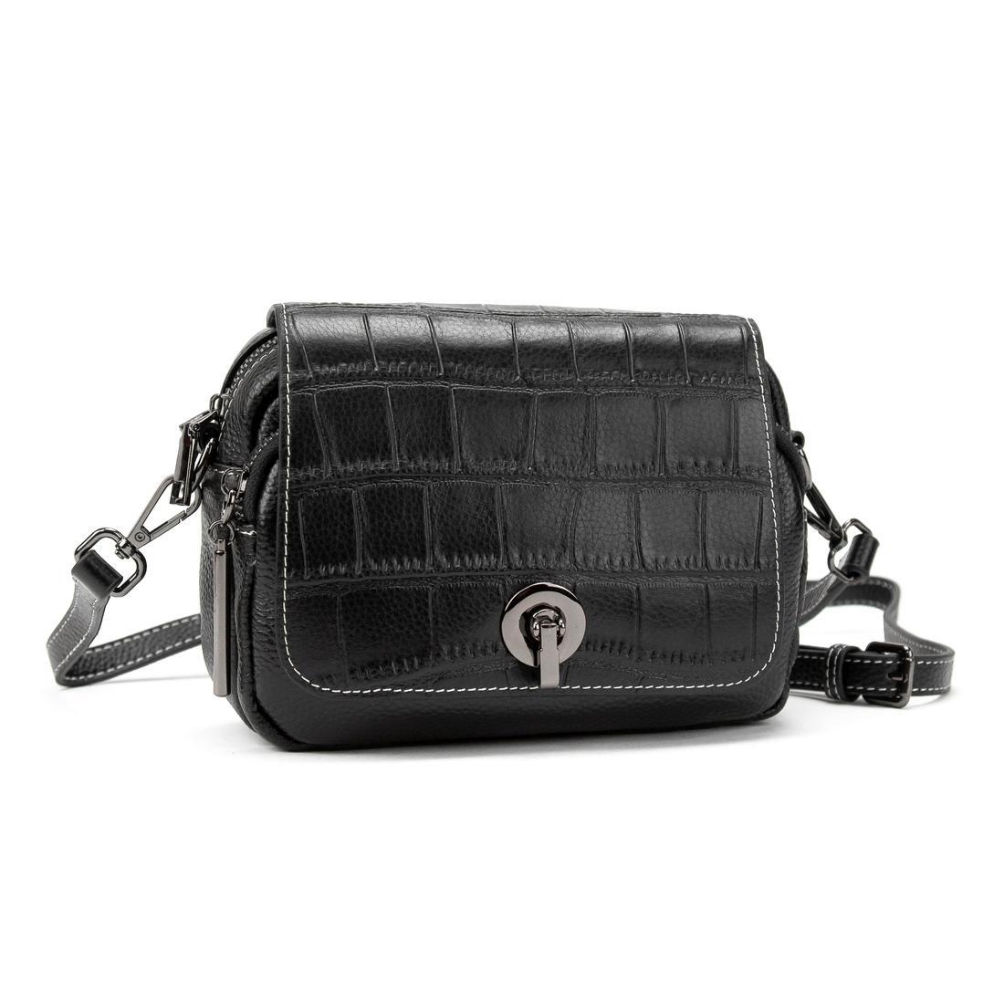 Женская сумка через плечо Royal Bag B24-W-89023A из натуральной кожи Черный (6985)