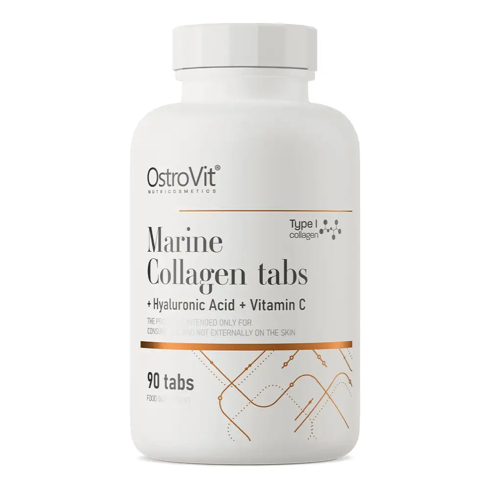 Добавка натуральная Коллаген OstroVit Marine Collagen Hyaluronic Acid Vitamin C 90 таблеток Добавка натуральная Коллаген OstroVit Marine Collagen Hyaluronic Acid Vitamin C 90 таблеток