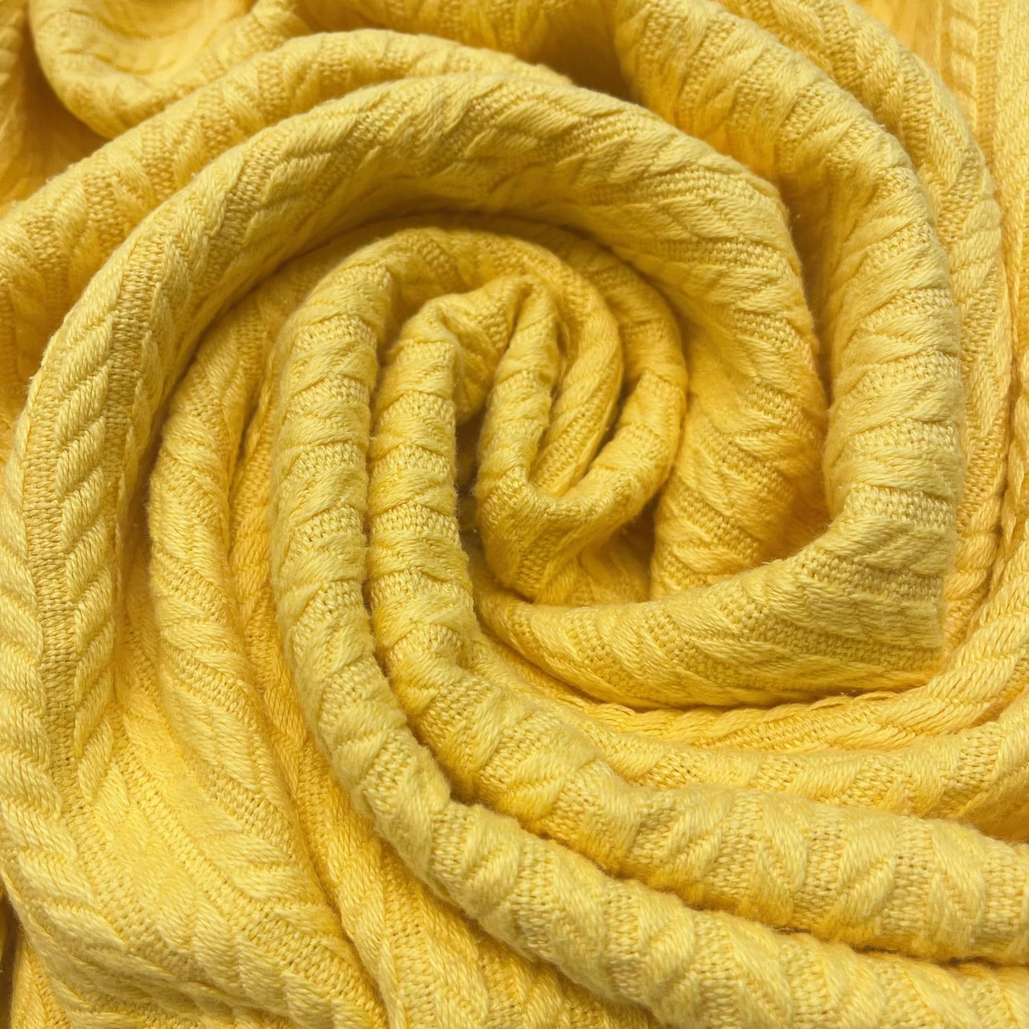 Ткань пике косичка однотонная 240 см 100% хлопок Желтый (10315)