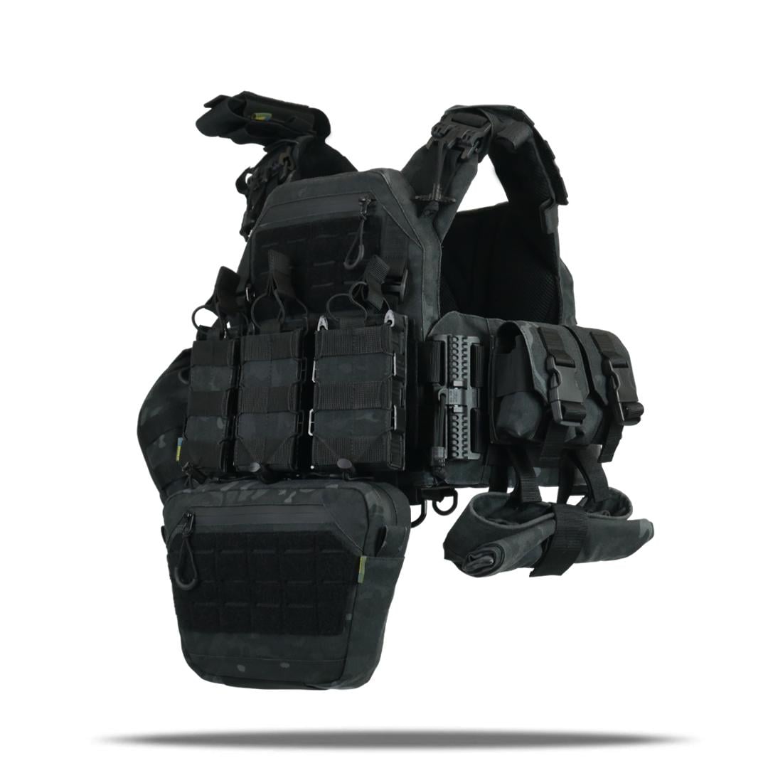 Плитоноска Кіборг GU gen.2 с 8 подсумками Черный/Мультикам (77001)