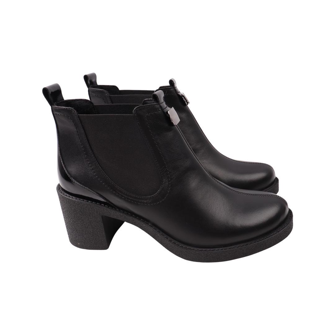 Ботильони женские Mario Muzi из кожи р. 37 Черный (625-21DHC)