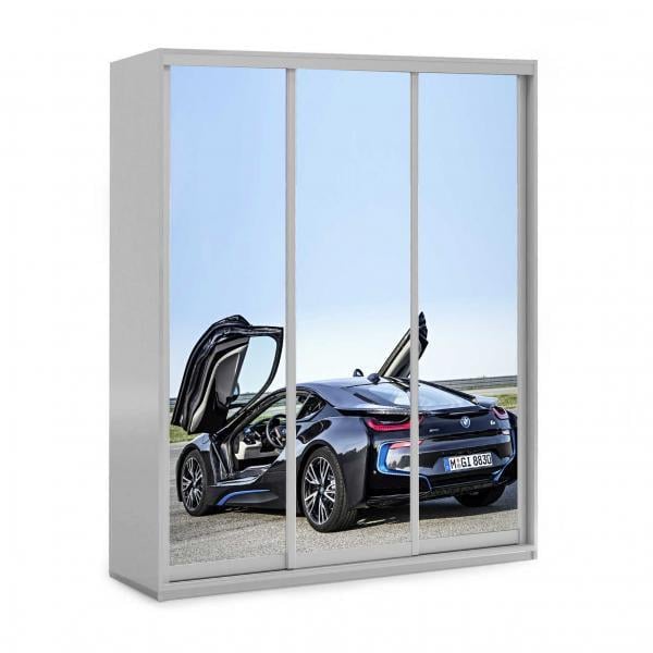 Шкаф-купе трехдверный Viorina-Deko 180х60х240 см серый/фотопечать 31 (ЛДСП)