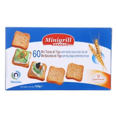 Тосты пшеничные Minigrill с низким содержанием соли 120 г 60 шт. (5601560112452).