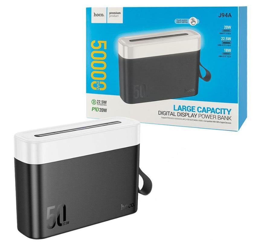Повербанк Hoco J94A Masterful 22,5W 50000 mAh Black (6942007626347)