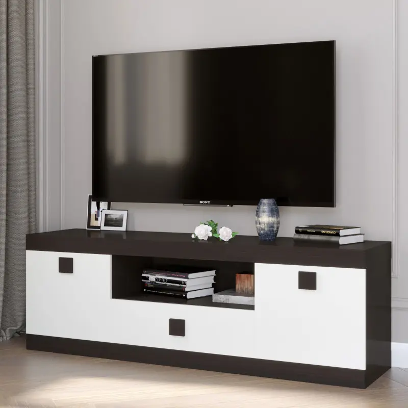 Тумба ТВ Еверест Соната 150 Венге темний/Білий (26761089) - фото 2 Тумба ТВ Еверест Соната 150 Венге темний/Білий (26761089) - фото 2