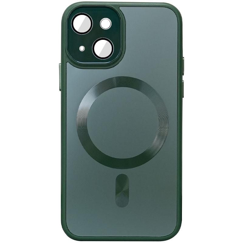 Противоударный Чехол TPU+Glass Sapphire Midnight with MagSafe для Apple iPhone 15 Plus (6.7") Зеленый / Forest green